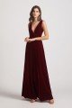 Bold Velvet Bridesmaid Dress with Daring Deep V Neck UK