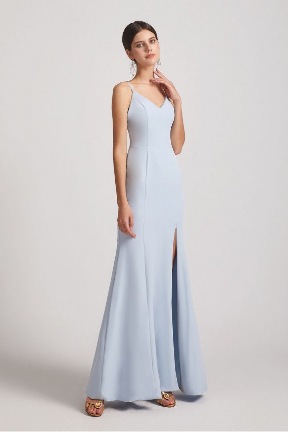 V-Neck Spaghetti Straps Trumpet Maxi Dress UK