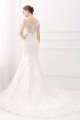 Ivory Wide Straps Mermaid V-neck Lace Wedding Dress UK