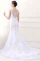 White V-Neck Sleeveless Mermaid Lace Beaded Rhinestones Wedding Dress UK
