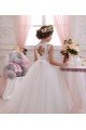 Ivory Ball Gown High Neck Floor Length Sleeveless Flower Girl Dress UK