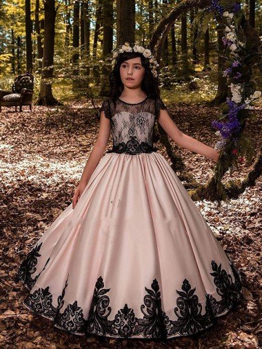 Ivory Ball Gown Sweetheart Neck Sleeveless Flower Girl Dress UK