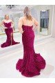 Sheath Sweetheart Sleeveless Long Sweep Train Velvet Sequin Prom Dress UK