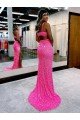 Sheath Long V-Neck Sleeveless Sweep Train Velvet Sequin Prom Dress UK