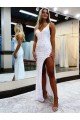 Sheath V-Neck Sleeveless Long Floor Length Velvet Sequin Prom Dress UK